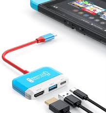 RREAKA Stacja Dokująca 3 w 1 dla Nintendo Switch OLED z 4K HDMI i USB 3.0