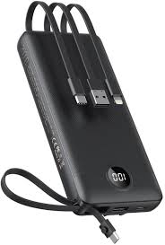 VEEKTOMX Power Bank 20000mAh z Wbudowanymi Kabami USB C
