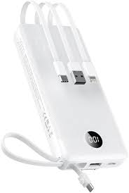 Power Bank VEEKTOMX 20000mAh z Wbudowanymi Kabami USB-C