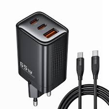 Toocki Ładowarka USB-C 65W z 3 Portami GaN i 2M Kablem
