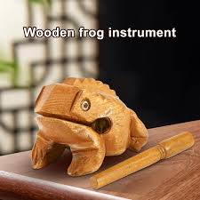 Szczęśliwa Drewniana Żaba - Instrument Perkusyjny