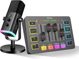 FIFINE XLR Mikrofon Strumieniowy i Mikser Audio do Gier